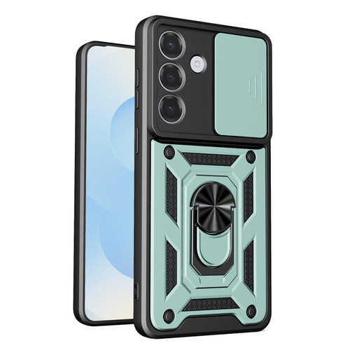 Samsung Galaxy S26 Sliding Camera Cover Design TPU+PC Phone Case - Green