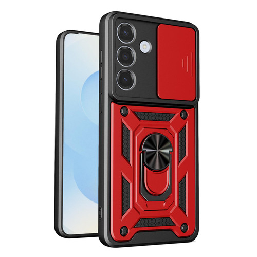 Samsung Galaxy S26 Sliding Camera Cover Design TPU+PC Phone Case - Red