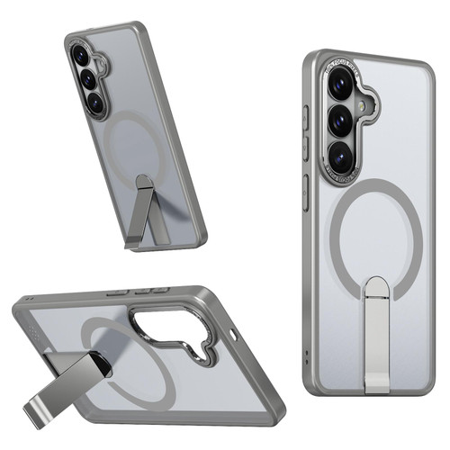 Samsung Galaxy S26 Star Shine Series TPU + PC MagSafe Phone Case with Fold Holder - Grey