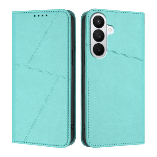Samsung Galaxy S26 Strong Magnetic Frosted Flip Leather Phone Case - Light Blue