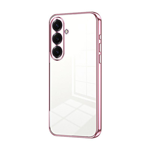 Samsung Galaxy S26 Transparent Plating Fine Hole Phone Case - Pink