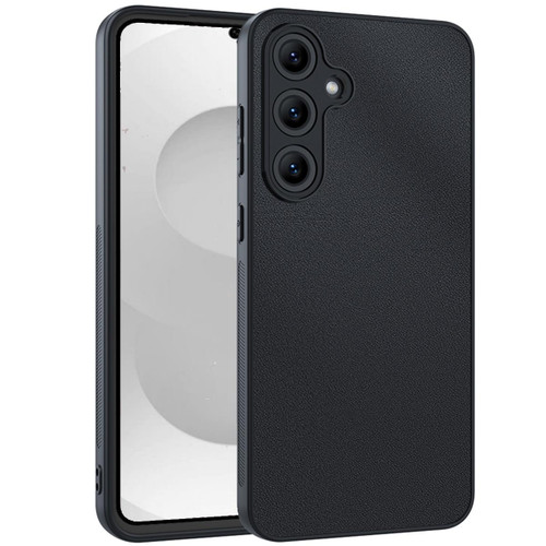 Samsung Galaxy S26 Ultra-thin Plain Skin Leather Phone Case - Black