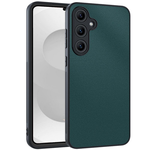 Samsung Galaxy S26 Ultra-thin Plain Skin Leather Phone Case - Green