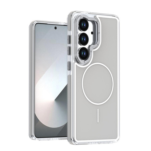 Samsung Galaxy S26 Vibrant Dual-color TPU + Acrylic Magnetic Phone Case - Gray