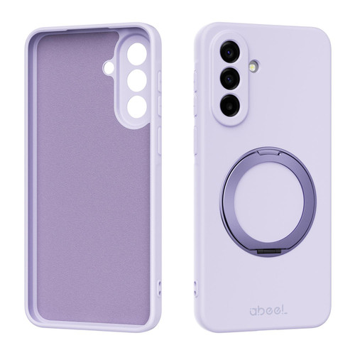 Samsung Galaxy A37 5G ABEEL Skin-friendly Feel Magnetic Liquid Silicone Phone Case with Holder - Lilac Purple