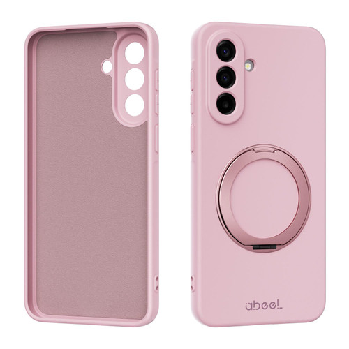 Samsung Galaxy A37 5G ABEEL Skin-friendly Feel Magnetic Liquid Silicone Phone Case with Holder - Pink