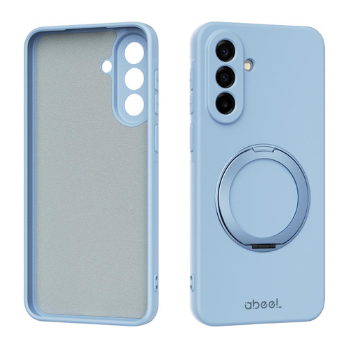 Samsung Galaxy A37 5G ABEEL Skin-friendly Feel Magnetic Liquid Silicone Phone Case with Holder - Sky Blue