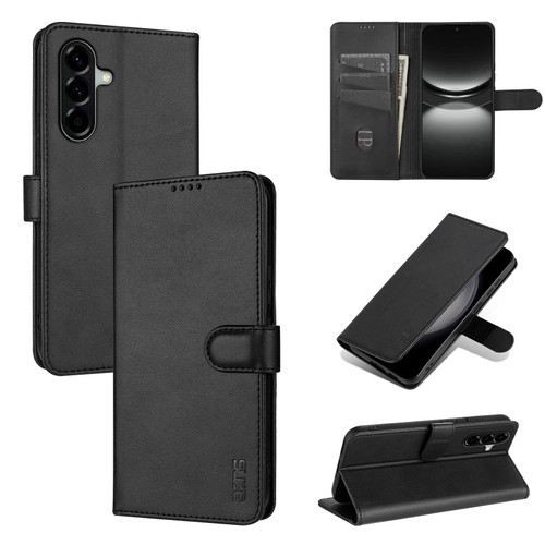 Samsung Galaxy A37 5G AZNS Skin Feel Calf Texture Flip Leather Phone Case - Black