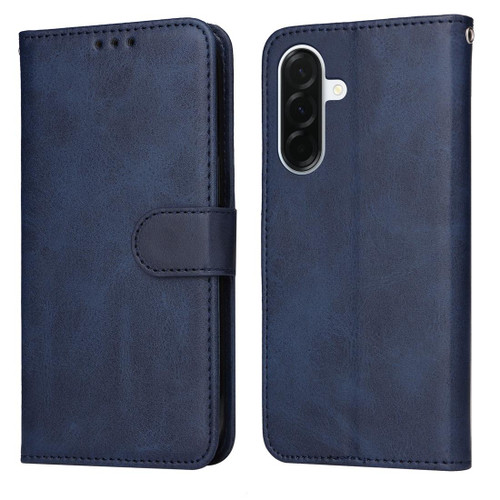 Samsung Galaxy A37 5G Classic Calf Texture Flip Leather Phone Case - Blue
