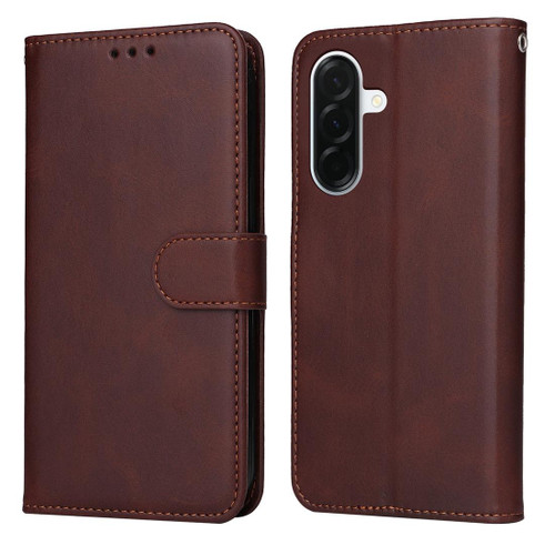 Samsung Galaxy A37 5G Classic Calf Texture Flip Leather Phone Case - Brown
