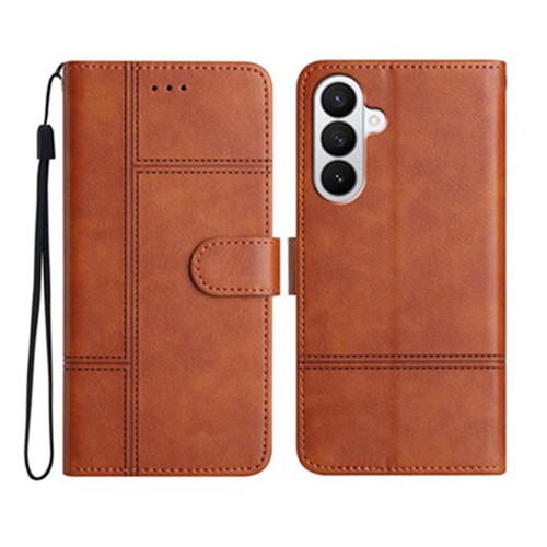 Samsung Galaxy A37 5G Cowhide Texture Stitching Leather Phone Case - Brown