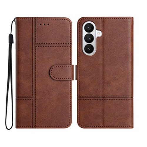 Samsung Galaxy A37 5G Cowhide Texture Stitching Leather Phone Case - Coffee