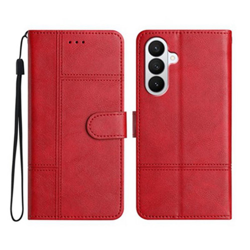 Samsung Galaxy A37 5G Cowhide Texture Stitching Leather Phone Case - Red