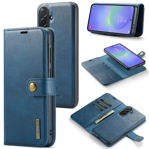 Samsung Galaxy A37 5G DG.MING Crazy Horse Texture Detachable Magnetic Leather Case - Blue