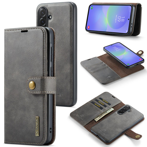 Samsung Galaxy A37 5G DG.MING Crazy Horse Texture Detachable Magnetic Leather Case - Grey