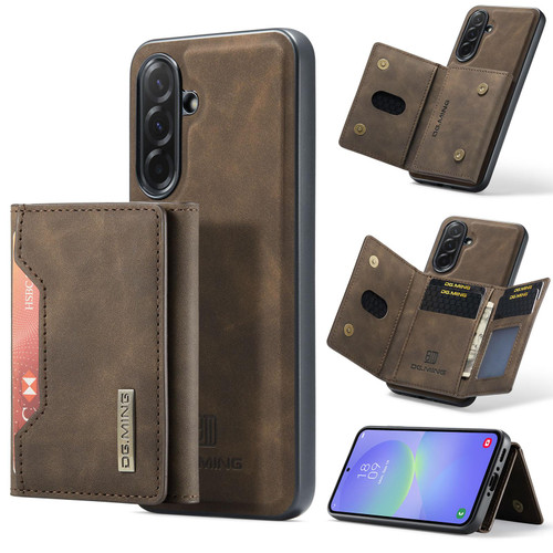 Samsung Galaxy A37 5G DG.MING M2 Series 3-Fold Multi Card Bag + Magnetic Phone Case - Coffee