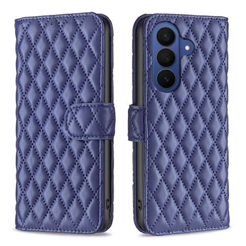 Samsung Galaxy A37 5G Diamond Lattice Wallet Flip Leather Phone Case - Blue