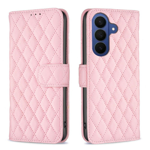 Samsung Galaxy A37 5G Diamond Lattice Wallet Flip Leather Phone Case - Pink