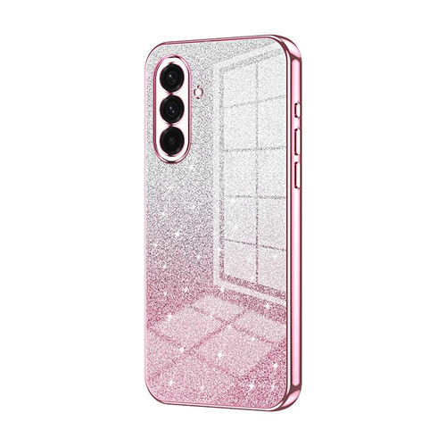 Samsung Galaxy A37 5G Gradient Glitter Powder Electroplated Phone Case - Pink