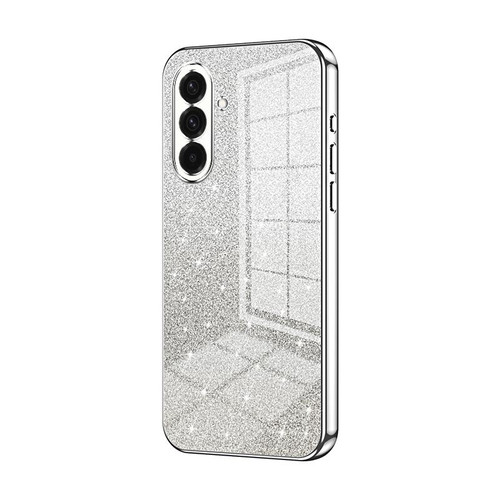 Samsung Galaxy A37 5G Gradient Glitter Powder Electroplated Phone Case - Silver
