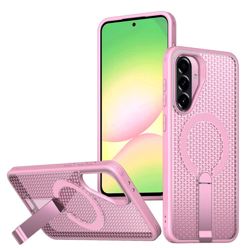 Samsung Galaxy A37 5G kalebol Honeycomb Cooling MagSafe Holder Phone Case - Pink