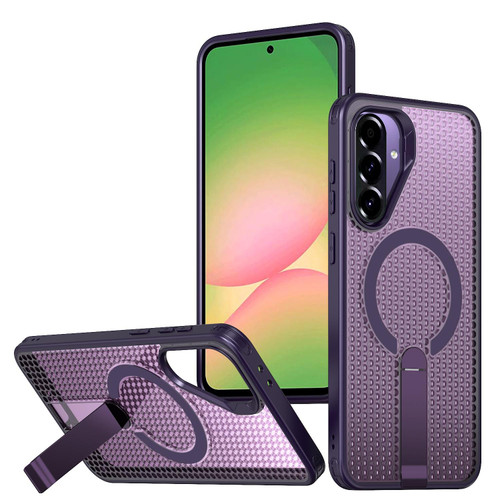 Samsung Galaxy A37 5G kalebol Honeycomb Cooling MagSafe Holder Phone Case - Purple