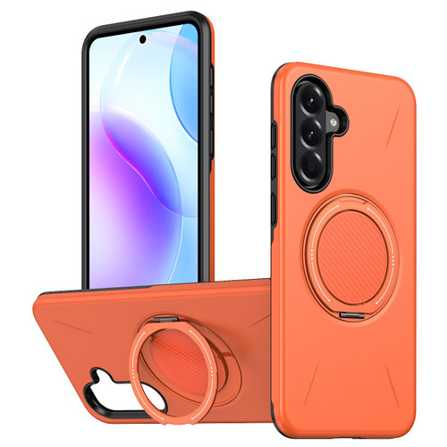 Samsung Galaxy A37 5G Kalebol Magnetic MagSafe Rotation Holder PC Phone Case - Orange