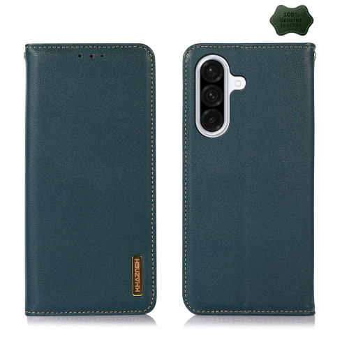 Samsung Galaxy A37 5G KHAZNEH Nappa Top Layer Cowhide Leather Phone Case - Green