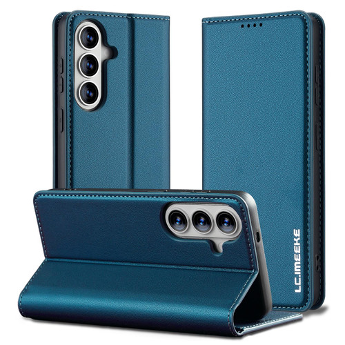 Samsung Galaxy A37 5G LC.IMEEKE L1 Series Frosted Fine Texture PU Phone Case - Blue