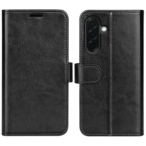 Samsung Galaxy A37 5G R64 Texture Horizontal Flip Leather Phone Case - Black