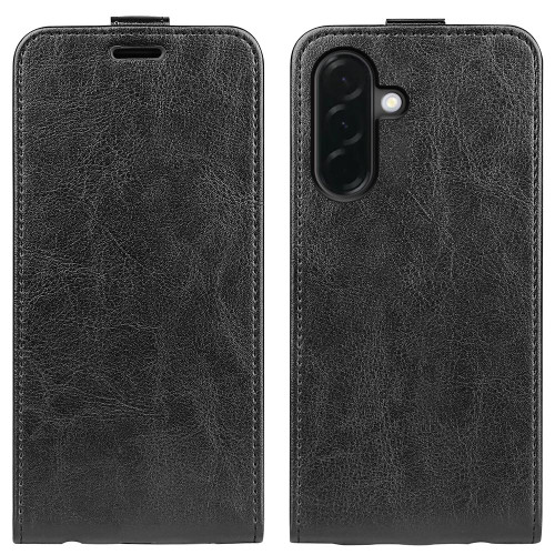Samsung Galaxy A37 5G R64 Texture Single Vertical Flip Leather Phone Case - Black