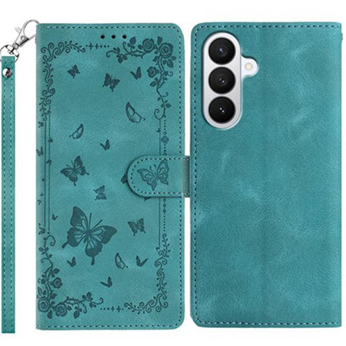 Samsung Galaxy A37 5G Secret Garden Butterfly Pattern Leather Phone Case - Green