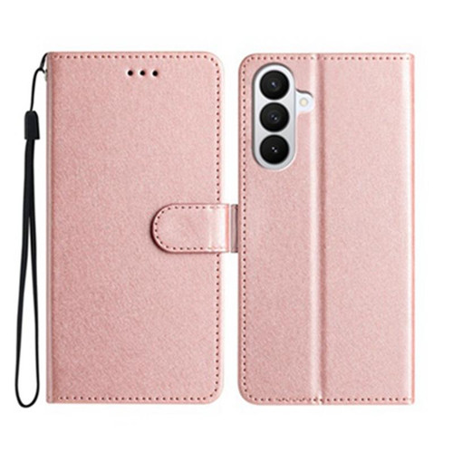 Samsung Galaxy A37 5G Silk Texture Horizontal Flip Leather Phone Case - Rose Gold