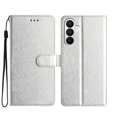Samsung Galaxy A37 5G Silk Texture Horizontal Flip Leather Phone Case - Silver