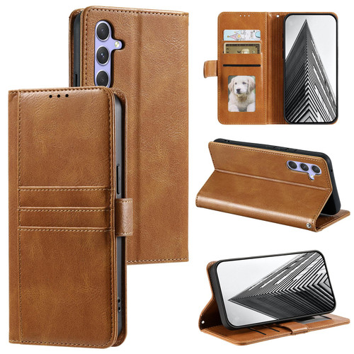 Samsung Galaxy A37 5G Simple 6-Card Wallet Leather Phone Case - Brown