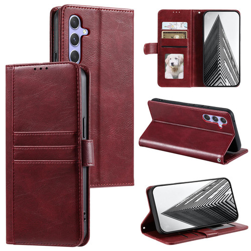 Samsung Galaxy A37 5G Simple 6-Card Wallet Leather Phone Case - Wine Red