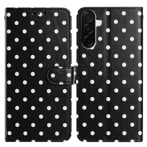 Samsung Galaxy A37 5G Small Dots Pattern Vegan Leather Phone Case - Black