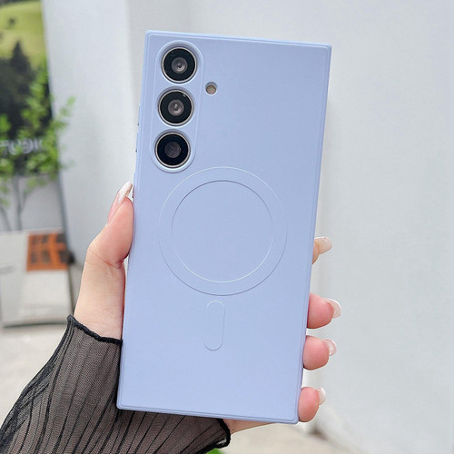 Samsung Galaxy A37 5G Solid Color Liquid Silicone MagSafe Magnetic Phone Case - Lilac Purple