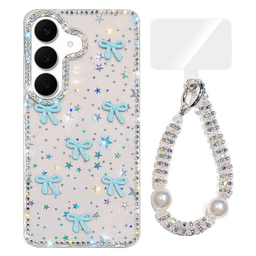 Samsung Galaxy A37 5G Sparkling IMD Colorful Bow Phone Case with Bracelet - Star Transparent