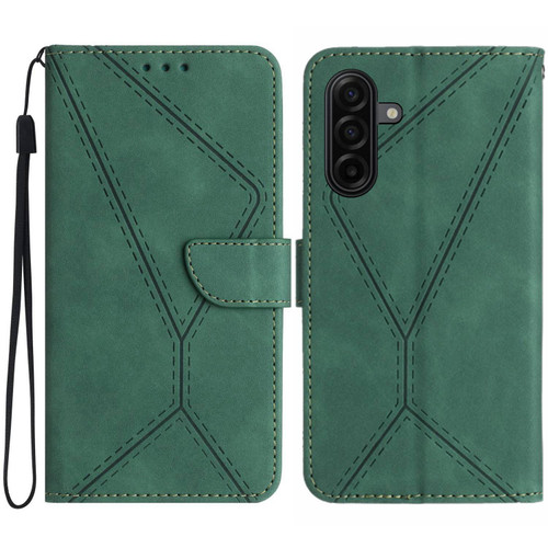 Samsung Galaxy A37 5G Stitching Embossed Leather Phone Case - Green