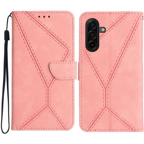 Samsung Galaxy A37 5G Stitching Embossed Leather Phone Case - Pink