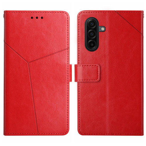 Samsung Galaxy A37 5G Y-shaped Pattern Flip Leather Phone Case - Red