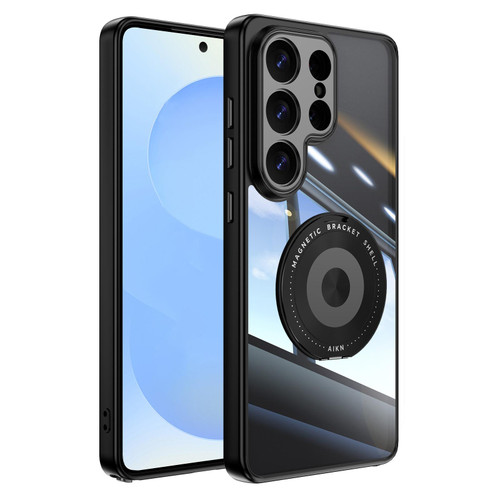 Samsung Galaxy S26 Ultra 5G 360 Holder MagSafe Acrylic Hybrid TPU Phone Case - Black