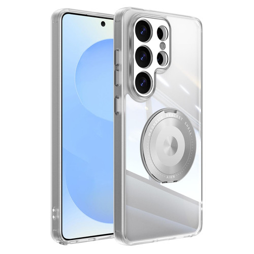 Samsung Galaxy S26 Ultra 5G 360 Holder MagSafe Acrylic Hybrid TPU Phone Case - Frosted White