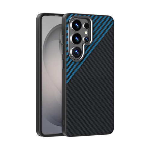 Samsung Galaxy S26 Ultra 5G ABEEL C Carbon Fiber Series 6D Micro Relief MagSafe Phone Case - Black Blue