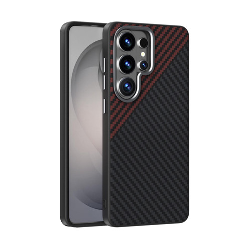 Samsung Galaxy S26 Ultra 5G ABEEL C Carbon Fiber Series 6D Micro Relief MagSafe Phone Case - Black Red