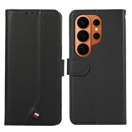 Samsung Galaxy S26 Ultra 5G ABEEL Delicate Texture Splicing RFID Leather Phone Case - Black