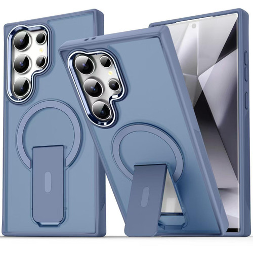 Samsung Galaxy S26 Ultra 5G Acrylic Hybrid TPU MagSafe Holder Phone Case - Dark Blue