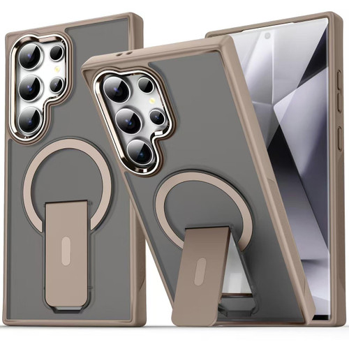 Samsung Galaxy S26 Ultra 5G Acrylic Hybrid TPU MagSafe Holder Phone Case - Gold