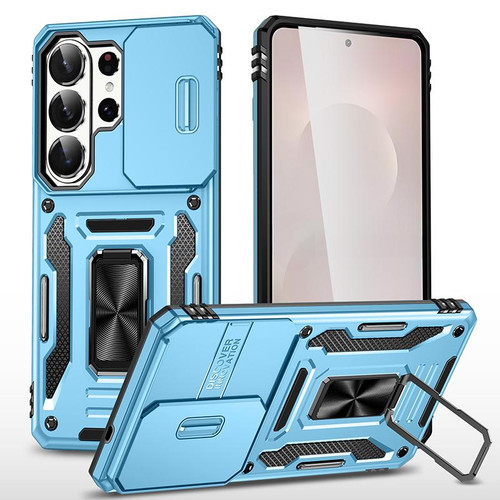 Samsung Galaxy S26 Ultra 5G Armor PC Hybrid TPU Camera Shield Phone Case - Light Blue